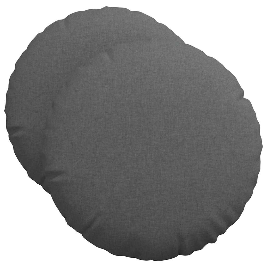 Μαξιλάρια καθισμάτων 2 pcs Σκούρο Γκρι Ø50 x 19 εκ ύφασμα