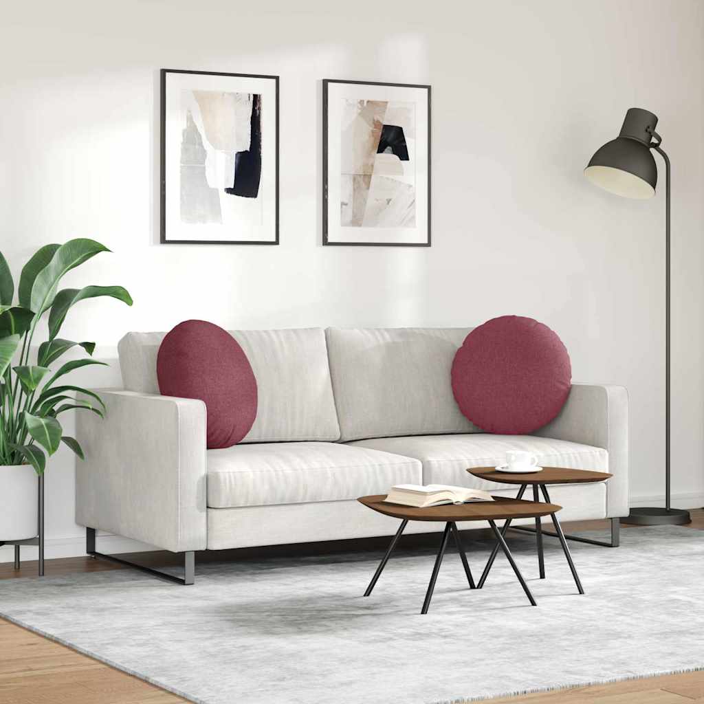 Μαξιλάρια καθισμάτων 2 pcs Κόκκινο Ø50 x 19 εκ ύφασμα