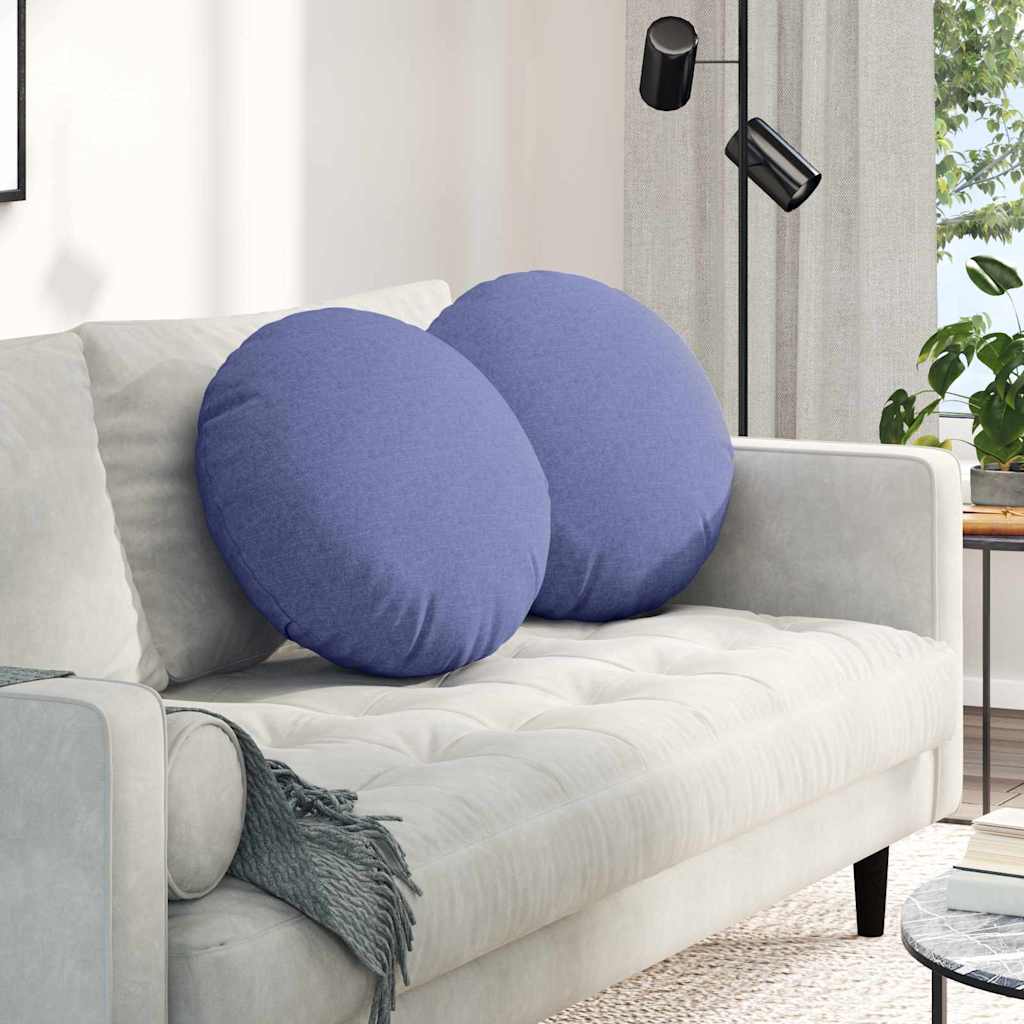 Μαξιλάρια καθισμάτων 2 pcs Μπλε τζην Ø50 x 19 εκ ύφασμα