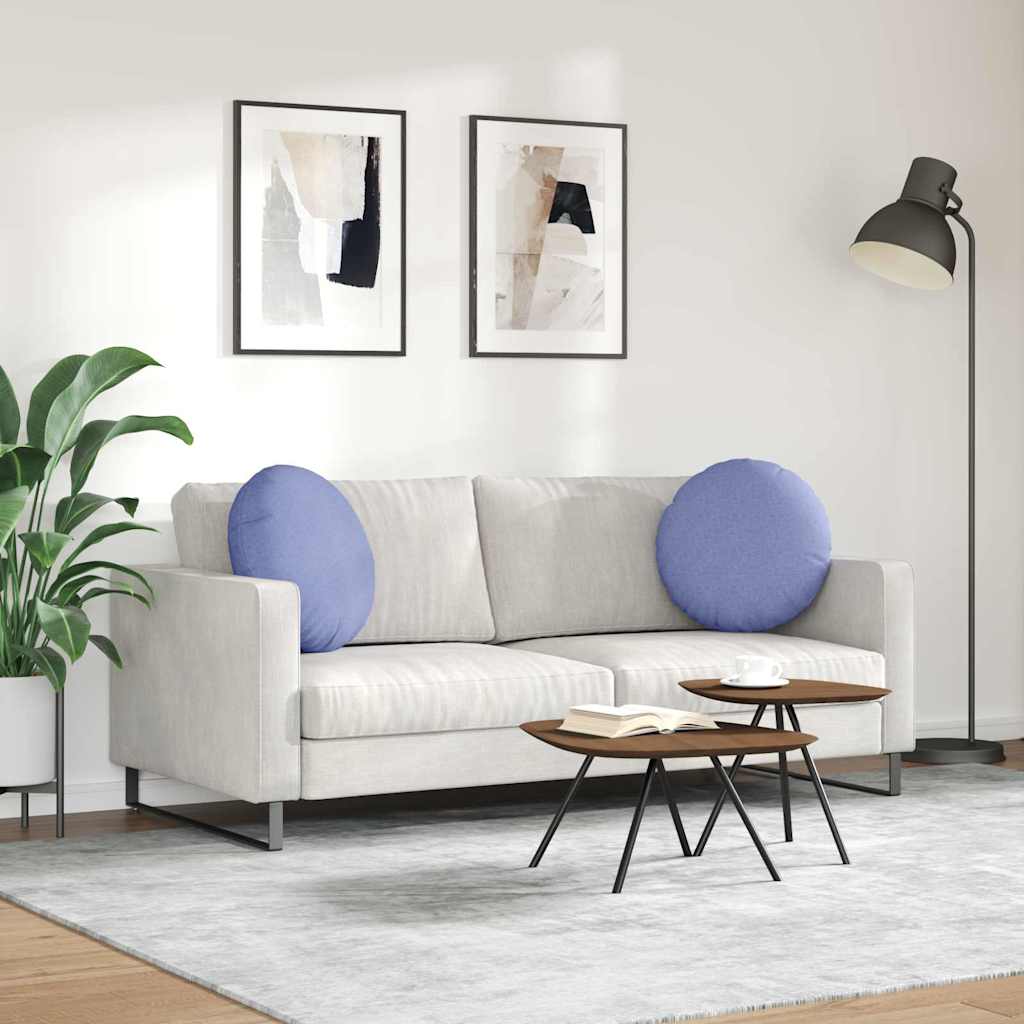 Μαξιλάρια καθισμάτων 2 pcs Μπλε τζην Ø50 x 19 εκ ύφασμα