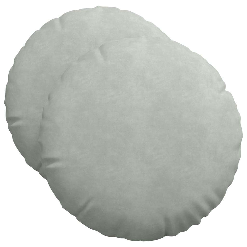 Μαξιλάρια καθισμάτων 2 pcs Ανοιχτό γκρι Ø50 x 19 εκ Βελούδο