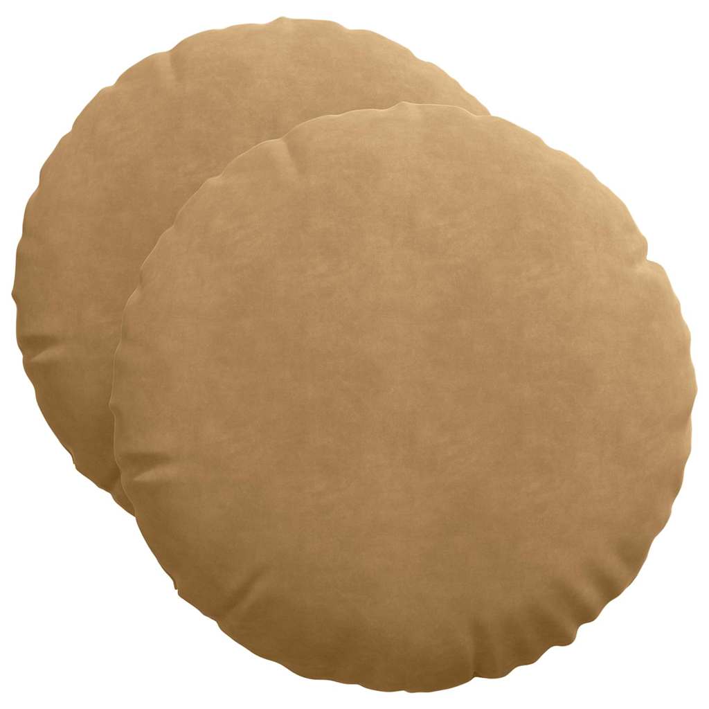 Μαξιλάρια καθισμάτων 2 pcs Καφέ Ø50 x 19 εκ Βελούδο