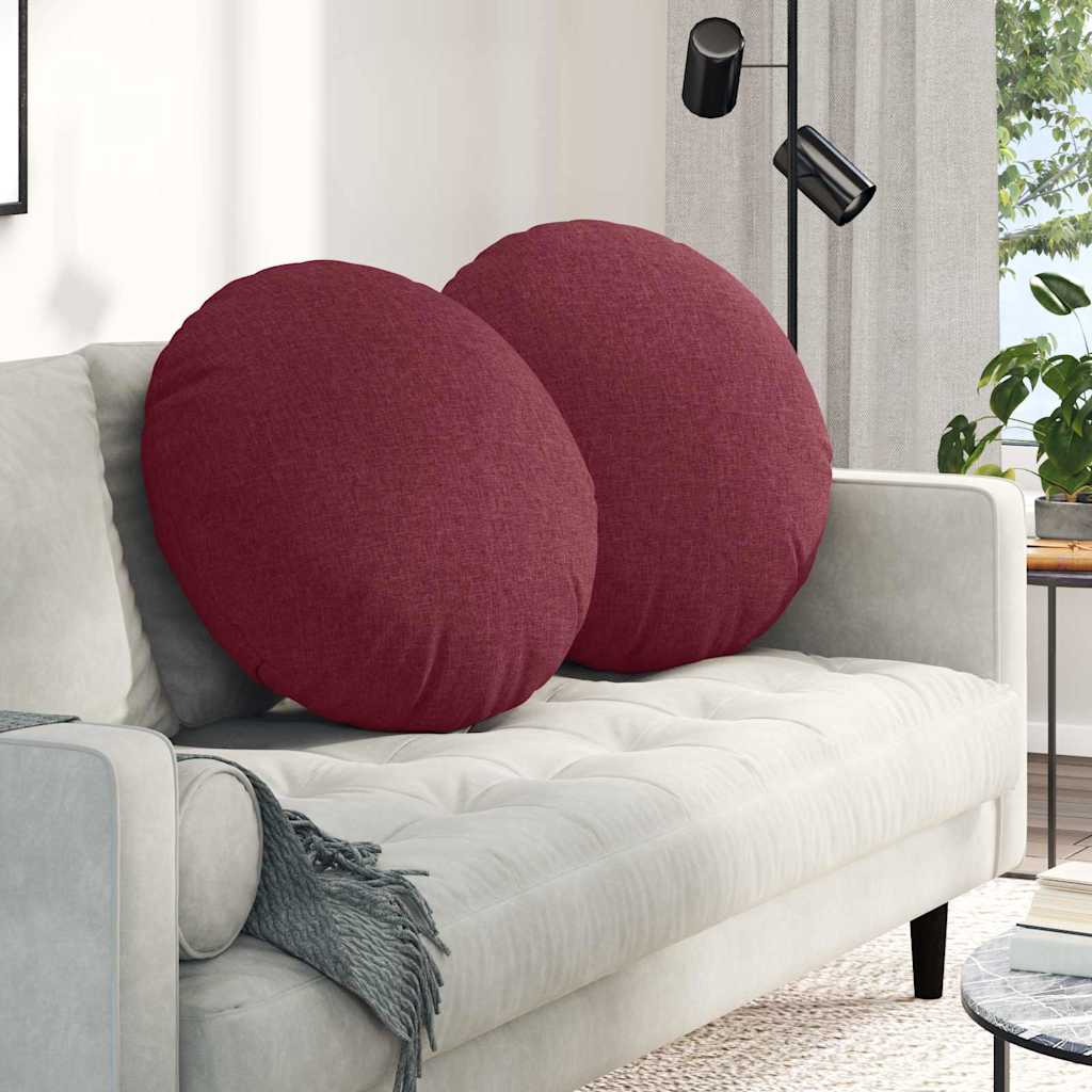 Μαξιλάρια καθισμάτων 2 pcs Κόκκινο Ø60 x 21 εκ ύφασμα
