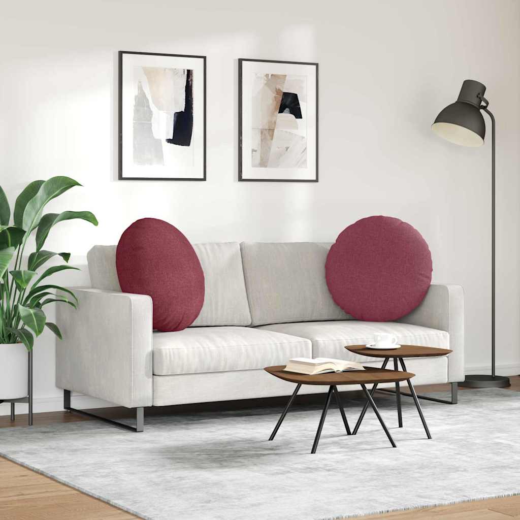 Μαξιλάρια καθισμάτων 2 pcs Κόκκινο Ø60 x 21 εκ ύφασμα