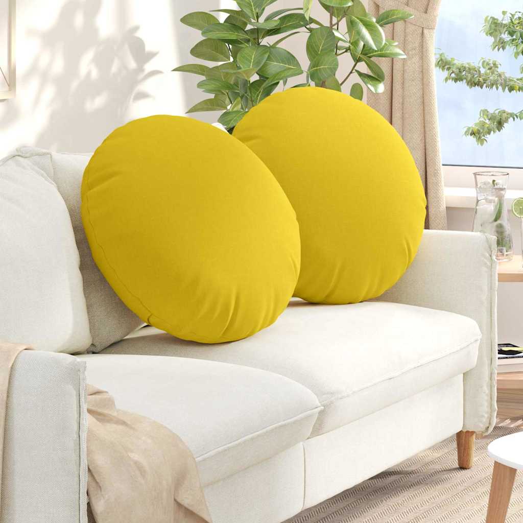 Μαξιλάρια καθισμάτων 2 pcs Απαλό Κίτρινο Ø60 x 21 εκ ύφασμα