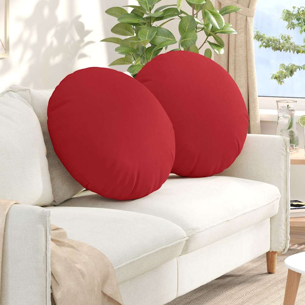 Μαξιλάρια καθισμάτων 2 pcs Κόκκινο Ø60 x 21 εκ ύφασμα