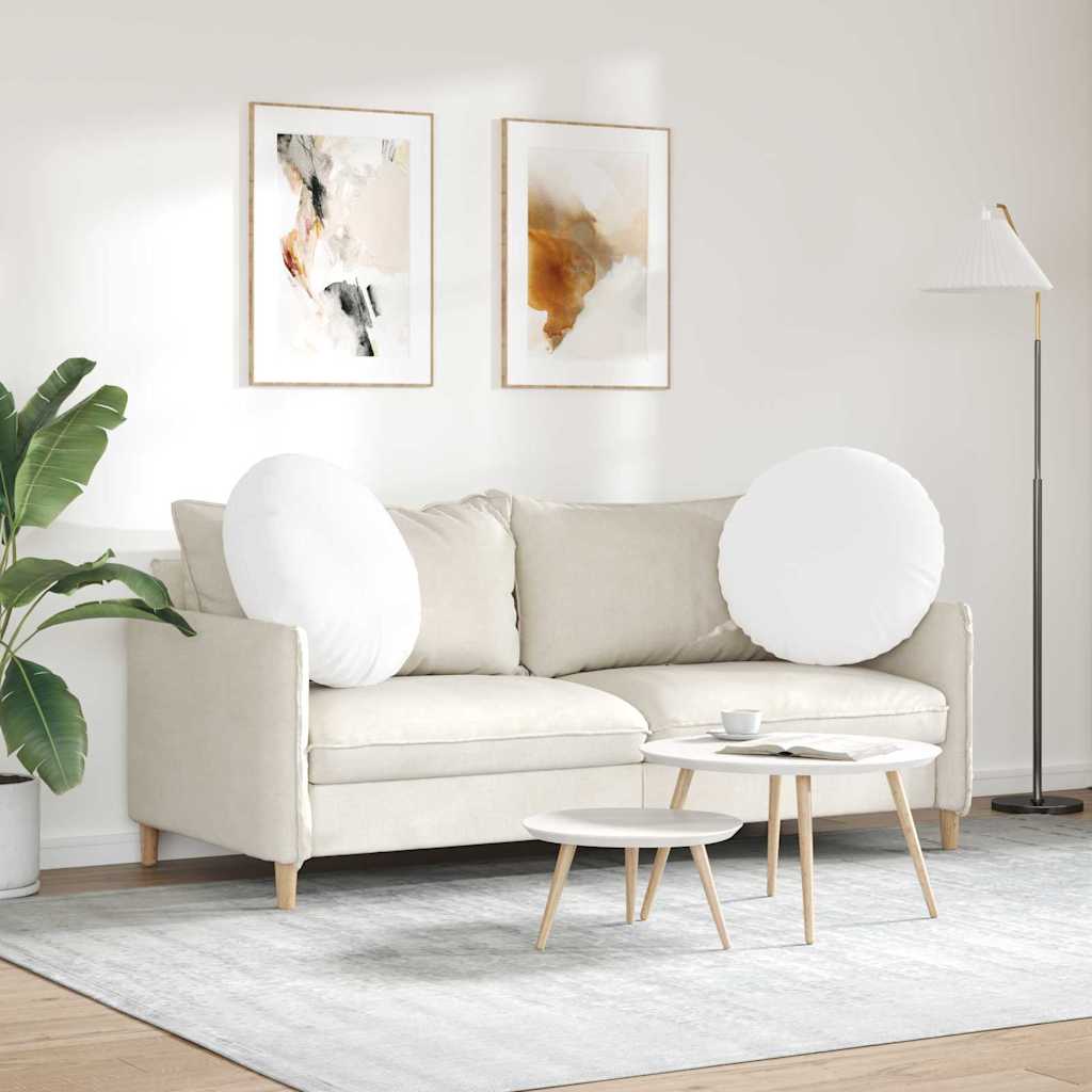 Μαξιλάρια καθισμάτων 2 pcs Λευκό Ø80 x 29 εκ ύφασμα