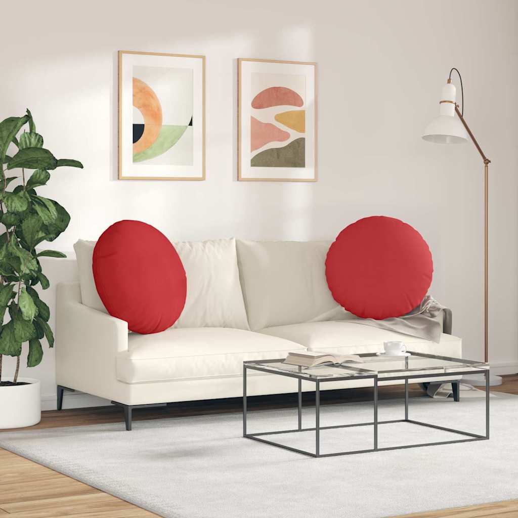 Μαξιλάρια καθισμάτων 2 pcs Κόκκινο Ø80 x 29 εκ ύφασμα