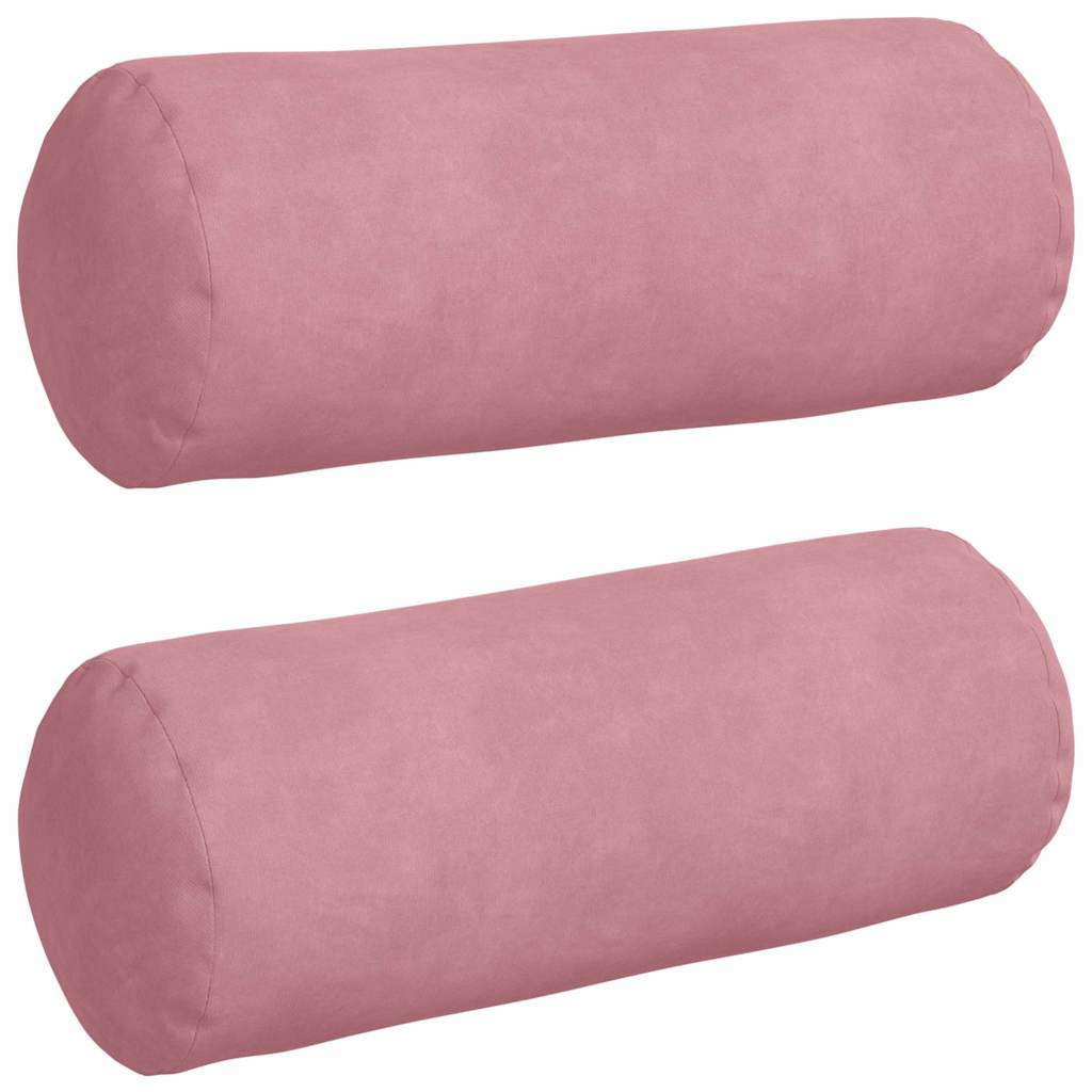 Μαξιλάρια Στήριγμα 2 pcs Ροζ Ø 15 x 40 εκ Υφασμάτινο Κορντουρά