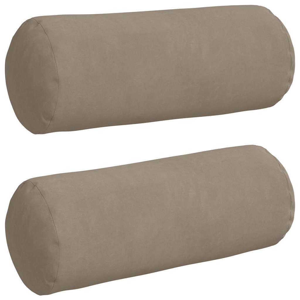 Μαξιλάρια Στήριγμα 2 pcs Taupe Ø 15 x 40 εκ Ύφασμα Μικροΐνας