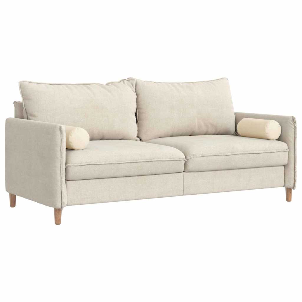 Μαξιλάρια Στήριγμα 2 pcs Κρεμ Ø 15 x 40 εκ Υφασμάτινο Κορντουρά