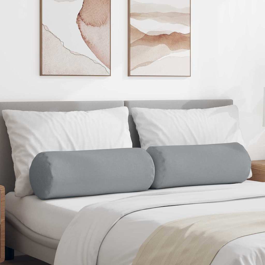 Μαξιλάρια Στήριγμα 2 pcs Ανοιχτό γκρι Ø 25 x 70 cm ύφασμα - Pakobazaar