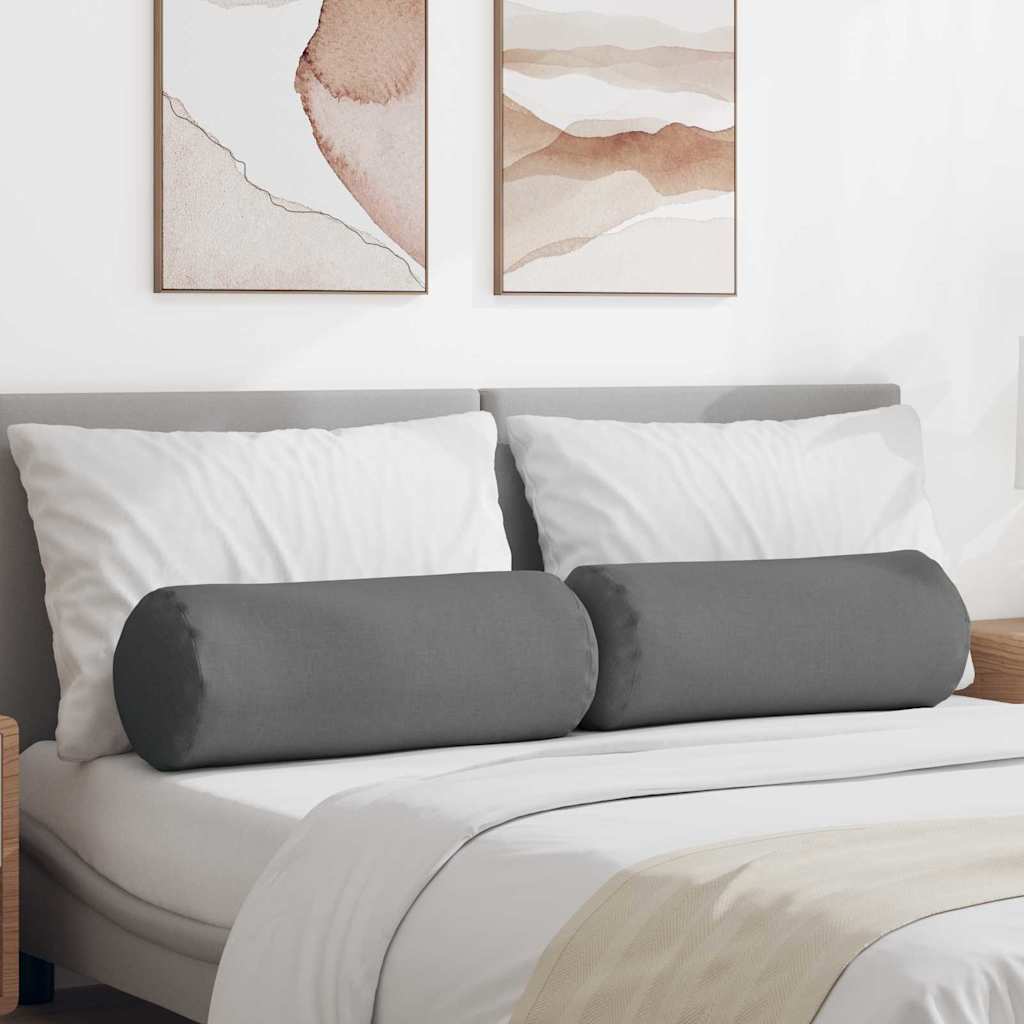 Μαξιλάρια Στήριγμα 2 pcs Σκούρο Γκρι Ø 25 x 70 cm ύφασμα