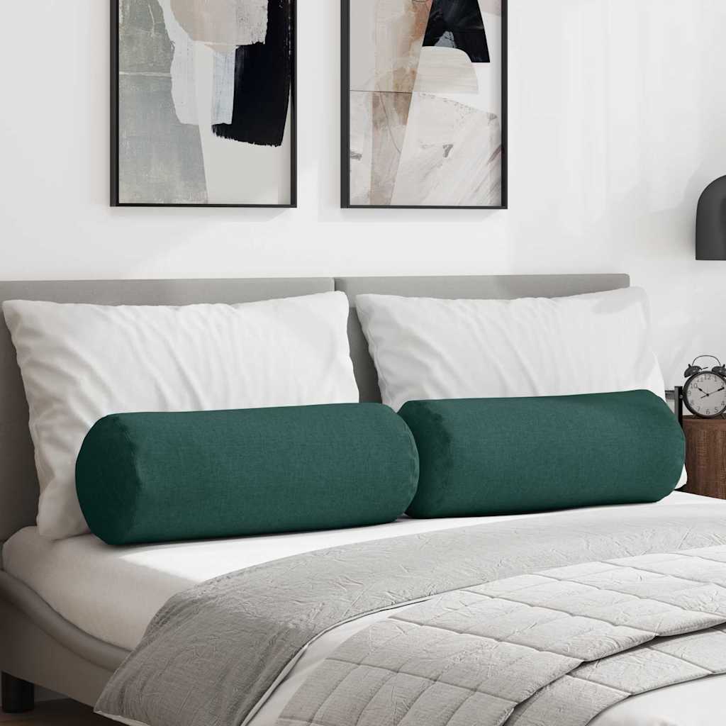 Μαξιλάρια Στήριγμα 2 pcs Σκούρο Πράσινο Ø 25 x 70 cm ύφασμα