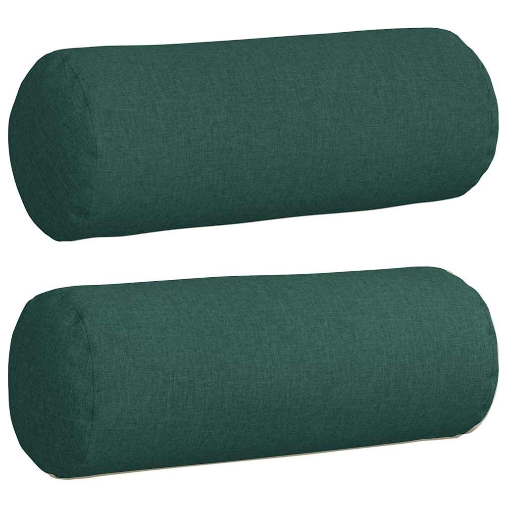 Μαξιλάρια Στήριγμα 2 pcs Σκούρο Πράσινο Ø 25 x 70 cm ύφασμα