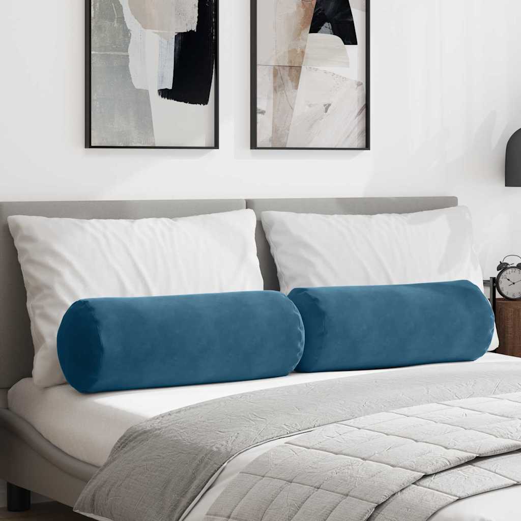 Μαξιλάρια Στήριγμα 2 pcs Μπλε Ø 25 x 70 cm Υφασμάτινο Κορντουρά - Pakobazaar