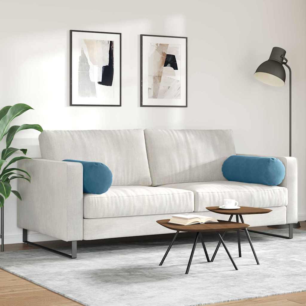 Μαξιλάρια Στήριγμα 2 pcs Μπλε Ø 25 x 70 cm Υφασμάτινο Κορντουρά - Pakobazaar