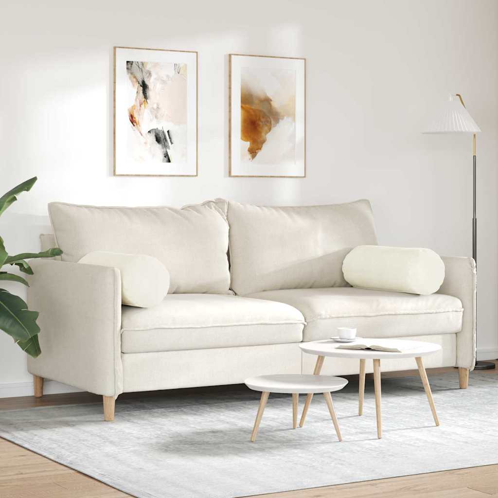 Μαξιλάρια Στήριγμα 2 pcs Κρεμ Ø 25 x 70 cm Υφασμάτινο Κορντουρά - Pakobazaar