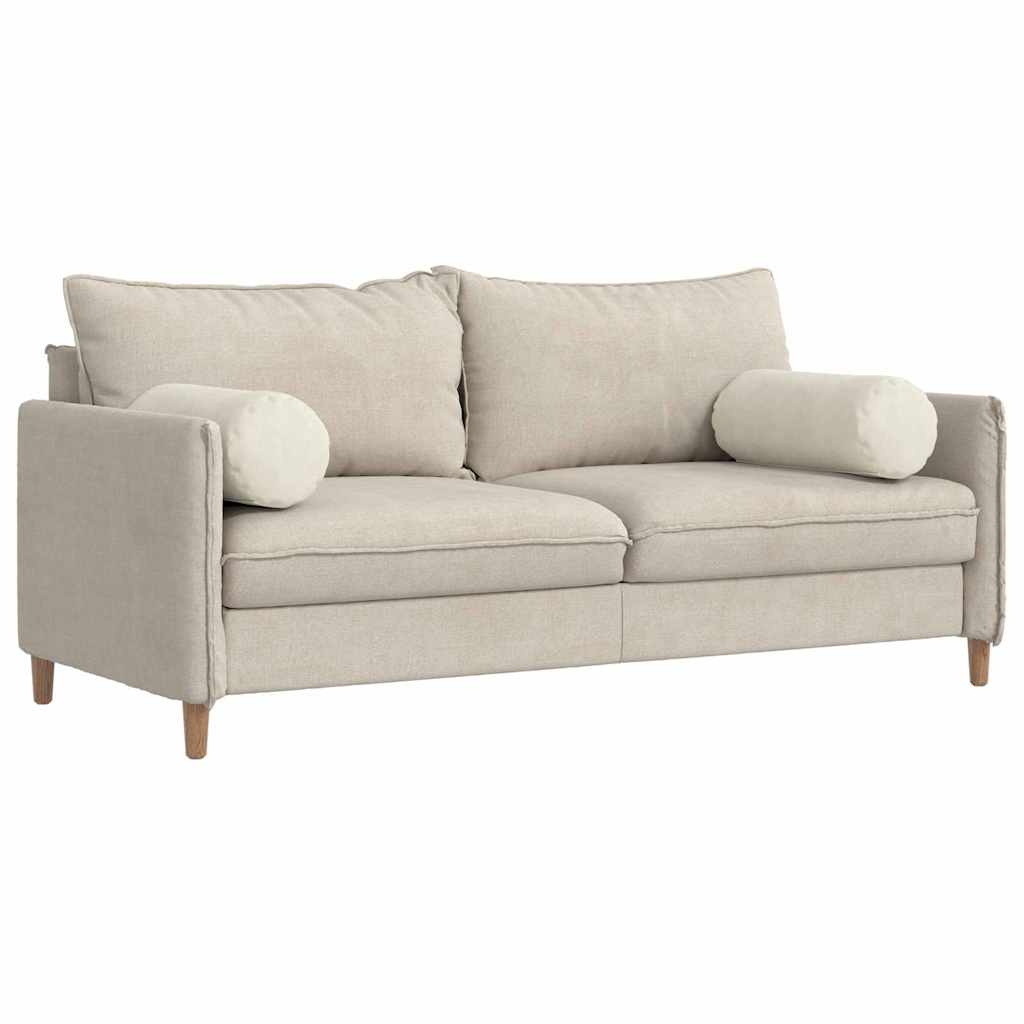 Μαξιλάρια Στήριγμα 2 pcs Κρεμ Ø 25 x 70 cm Υφασμάτινο Κορντουρά - Pakobazaar