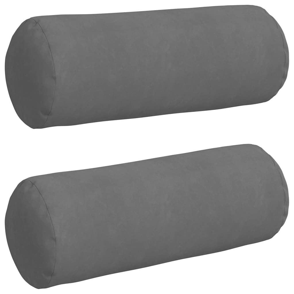 Μαξιλάρια Στήριγμα 2 pcs Σκούρο Γκρι Ø 25 x 70 cm - Pakobazaar