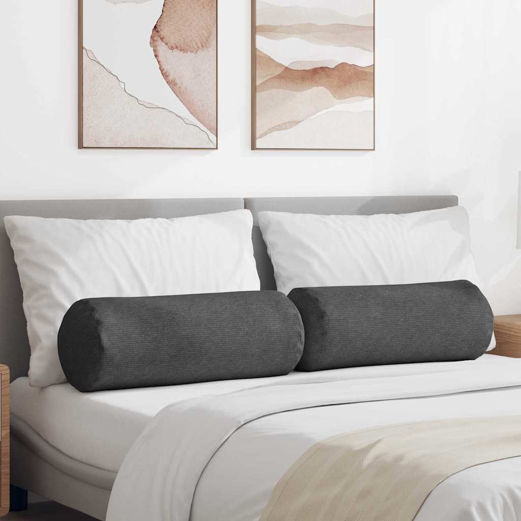 Μαξιλάρια Στήριγμα 2 pcs Σκούρο Γκρι Ø 25 x 70 cm