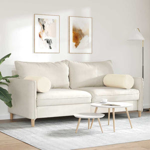 Μαξιλάρια Στήριγμα 2 pcs Κρεμ Ø 25 x 70 cm Υφασμάτινο Κορντουρά
