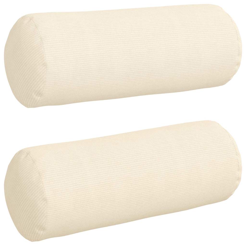 Μαξιλάρια Στήριγμα 2 pcs Κρεμ Ø 25 x 70 cm Υφασμάτινο Κορντουρά