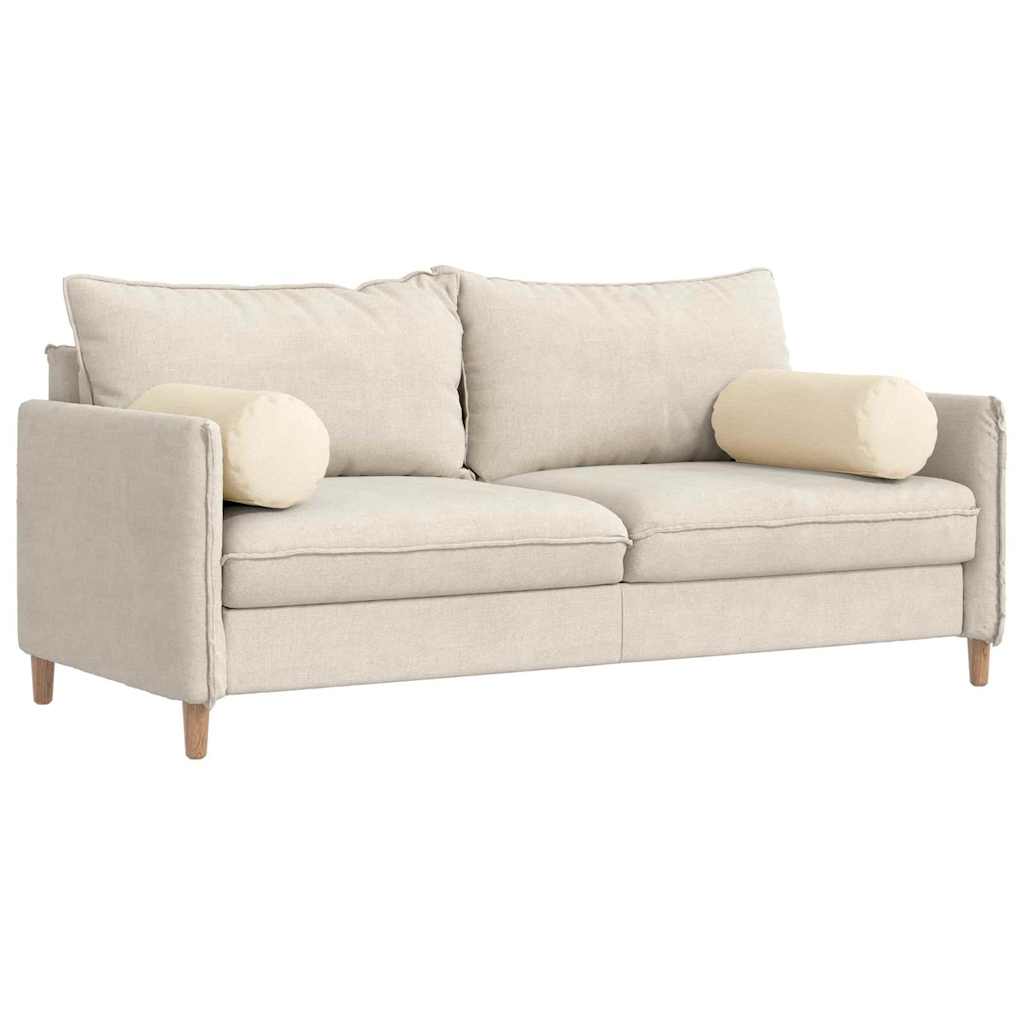 Μαξιλάρια Στήριγμα 2 pcs Κρεμ Ø 25 x 70 cm Υφασμάτινο Κορντουρά