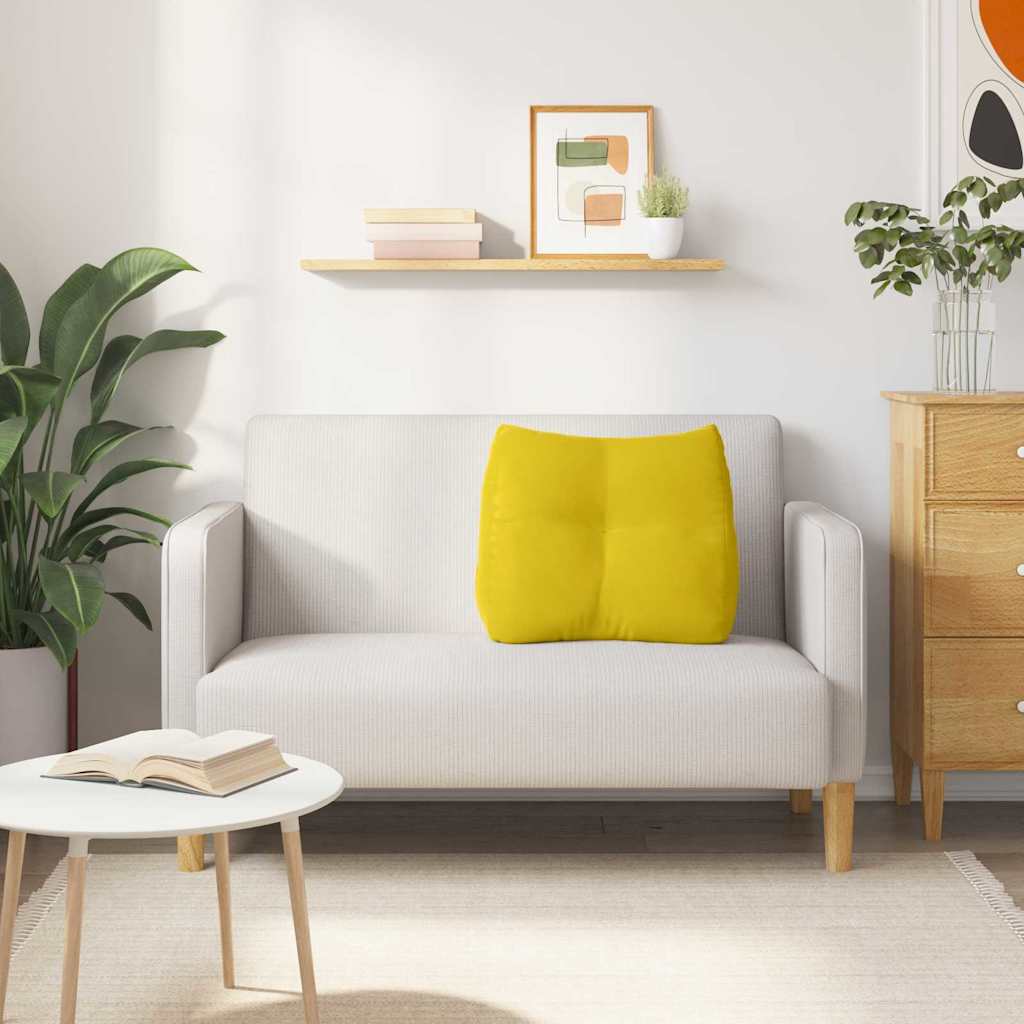 Μαξιλάρι Πλάτης Κίτρινο 60 x 24 x 50 εκ Βελούδο