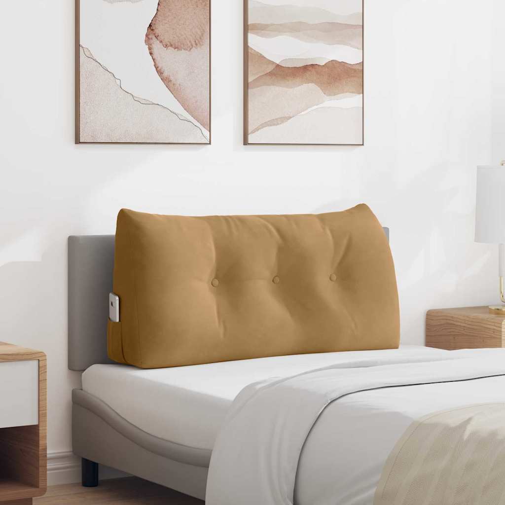 Μαξιλάρι Πλάτης Καφέ 100 x 24 x 50 εκ Βελούδο