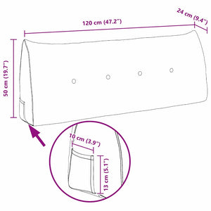 Μαξιλάρι Πλάτης Μαύρο 120 x 24 x 50 εκ ύφασμα