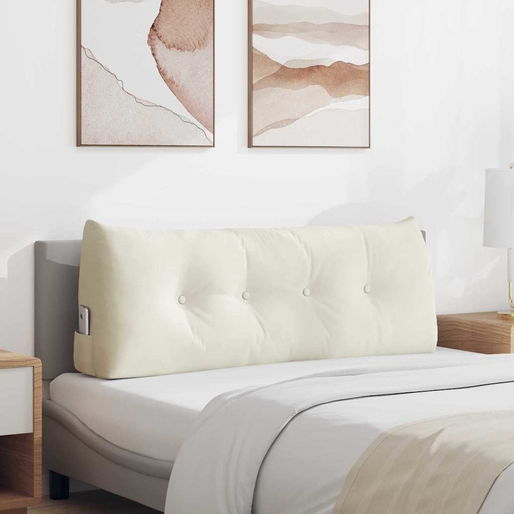 Μαξιλάρι Πλάτης Κρεμ 120 x 24 x 50 εκ Βελούδο - Pakobazaar