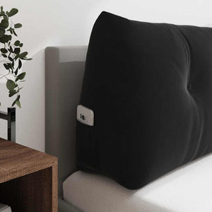 Μαξιλάρι Πλάτης Μαύρο 140 x 24 x 50 εκ Βελούδο - Pakobazaar
