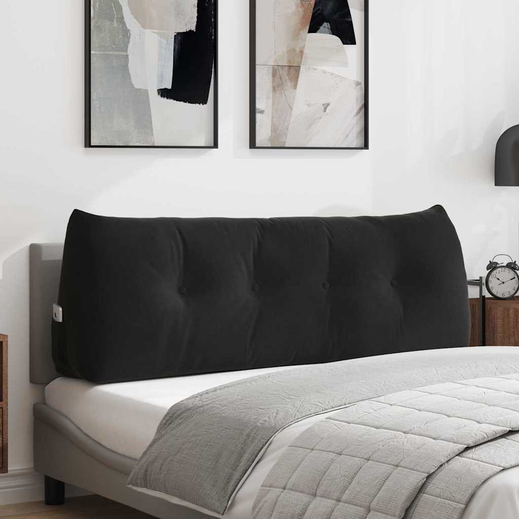 Μαξιλάρι Πλάτης Μαύρο 140 x 24 x 50 εκ Βελούδο - Pakobazaar