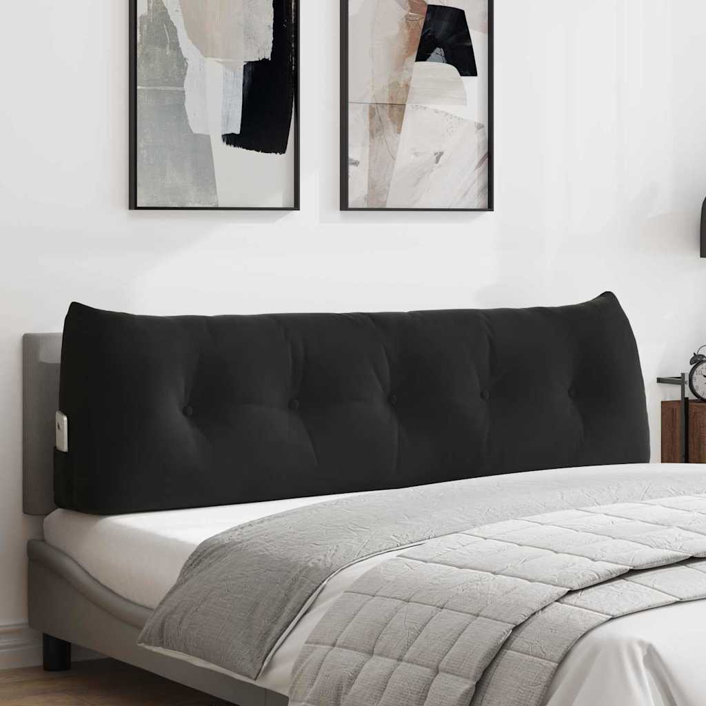 Μαξιλάρι Πλάτης Μαύρο 160 x 24 x 50 εκ Βελούδο - Pakobazaar