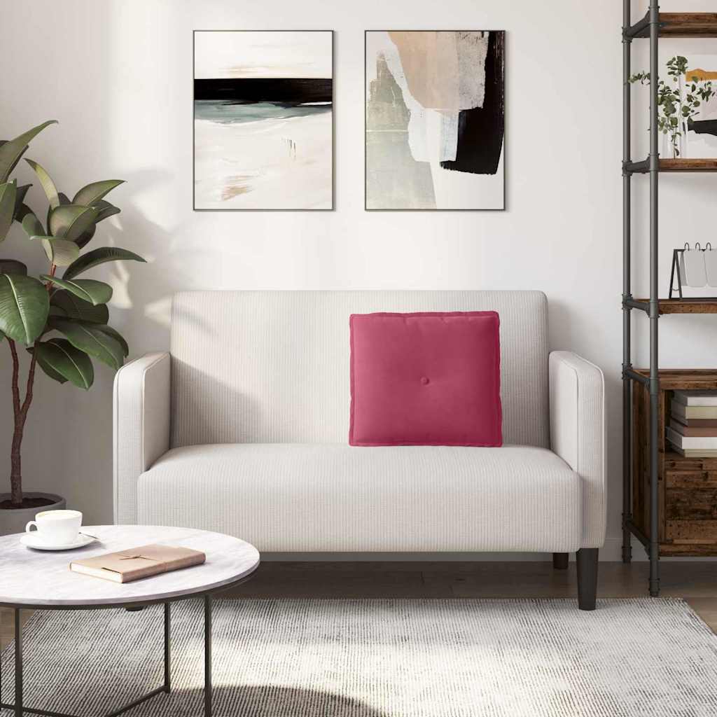 Μαξιλάρι Πλάτης Κόκκινο 50 x 45 εκ. Υφασμάτινο Κορντουρά