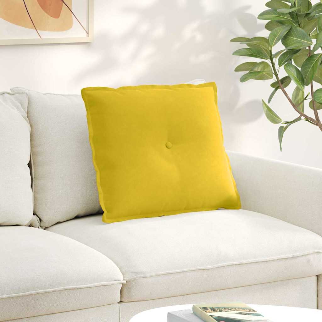 Μαξιλάρι Πλάτης Κίτρινο 60 x 50 cm Υφασμάτινο Κορντουρά