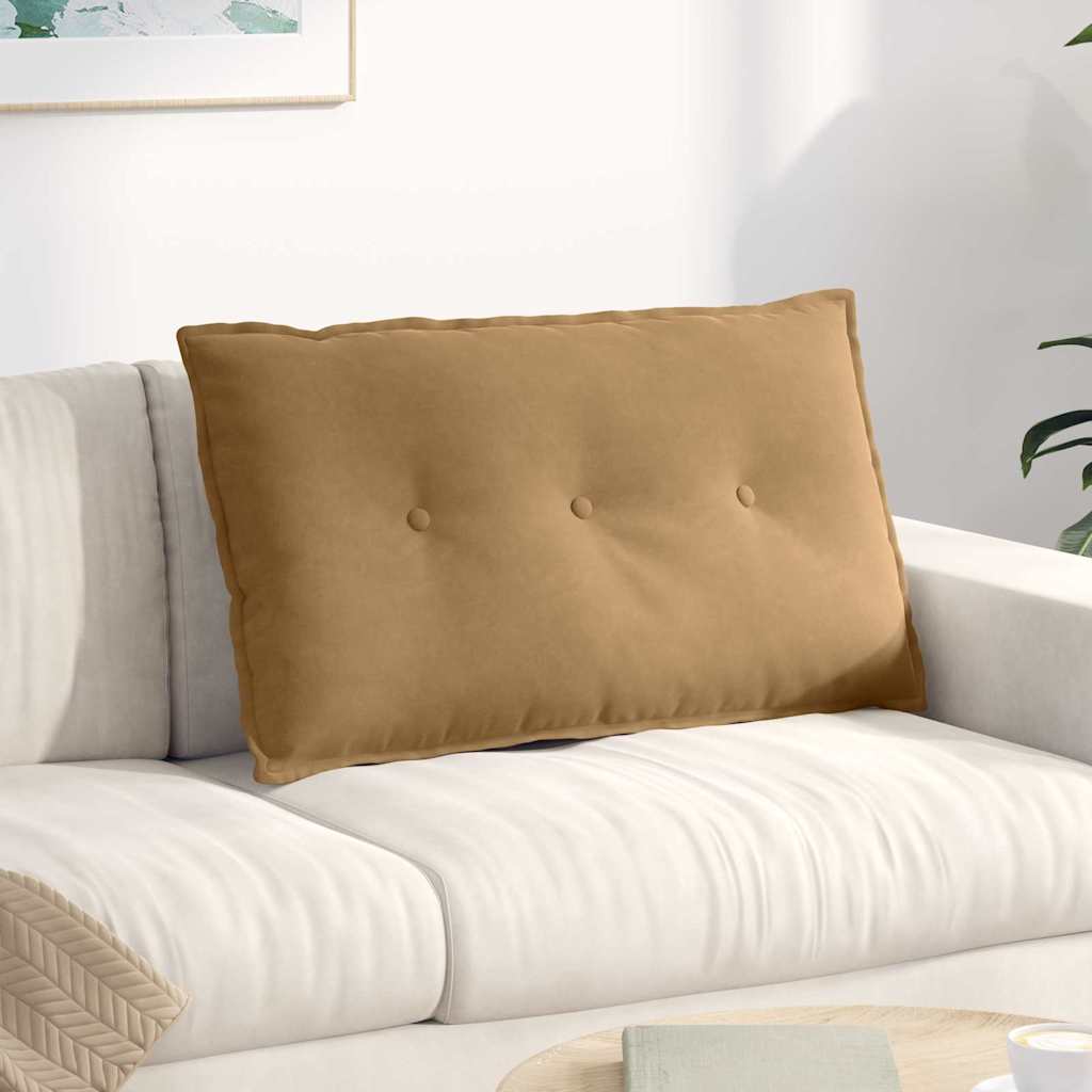 Μαξιλάρι Πλάτης Καφέ 80 x 50 cm Υφασμάτινο Κορντουρά
