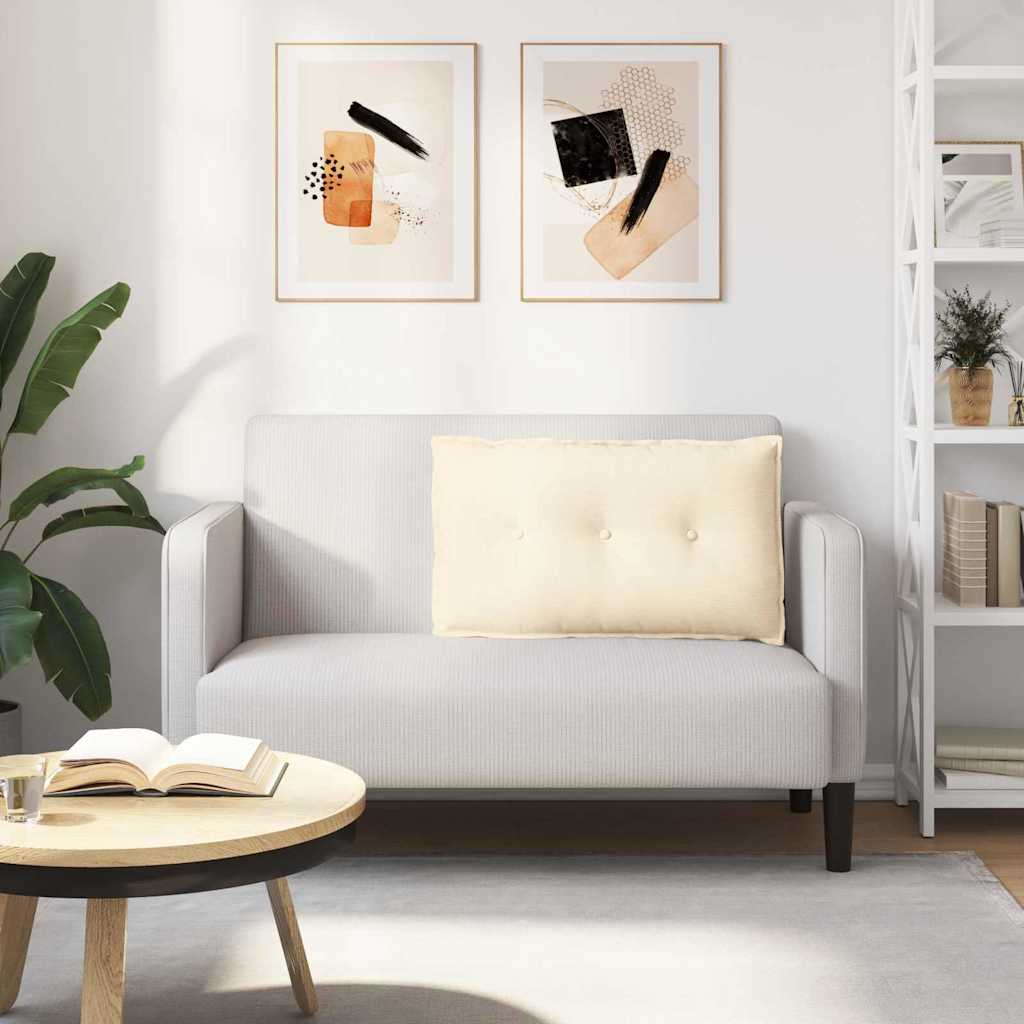 Μαξιλάρι Πλάτης Κρεμ 80 x 50 cm Υφασμάτινο Κορντουρά