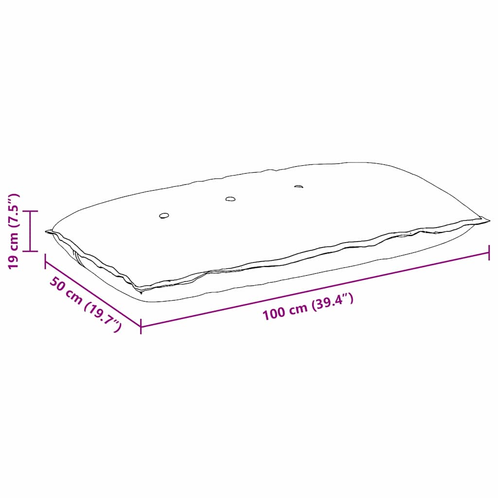Μαξιλάρι Πλάτης Μπλε 100 x 50 cm Υφασμάτινο Κορντουρά
