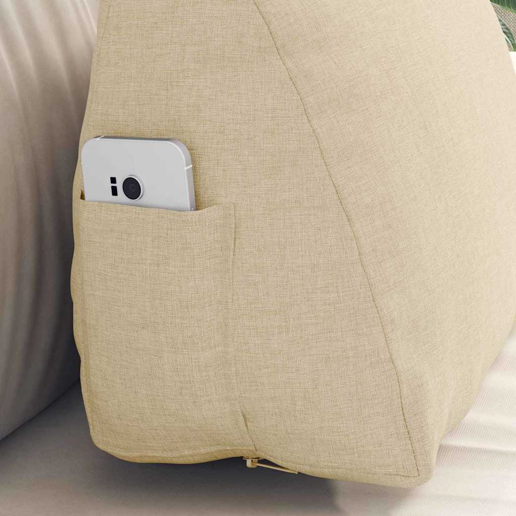 Μαξιλάρι Πλάτης Κρεμ 45 x 20 x 35 εκ. ύφασμα - Pakobazaar