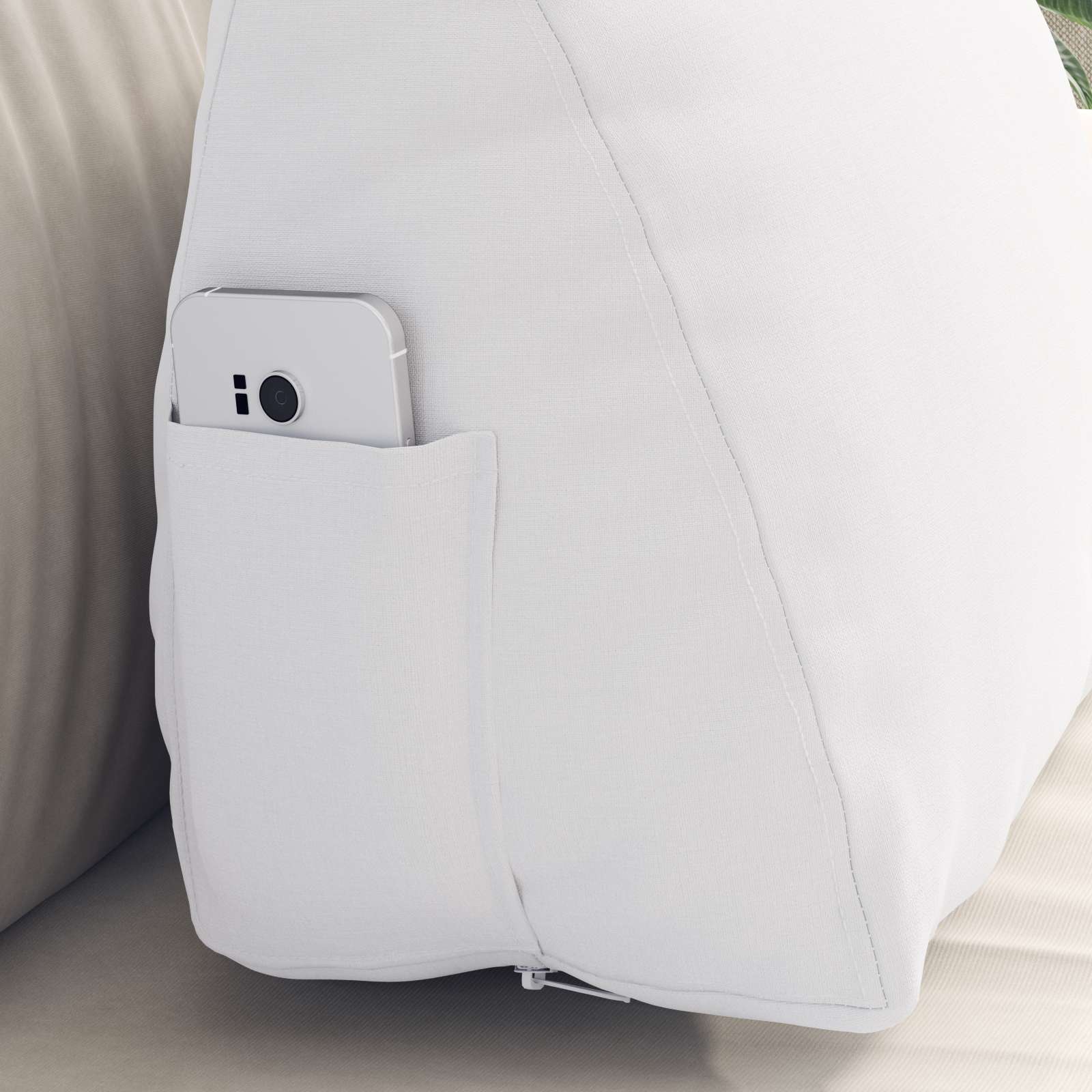 Μαξιλάρι Πλάτης Λευκό 45 x 20 x 35 εκ. ύφασμα