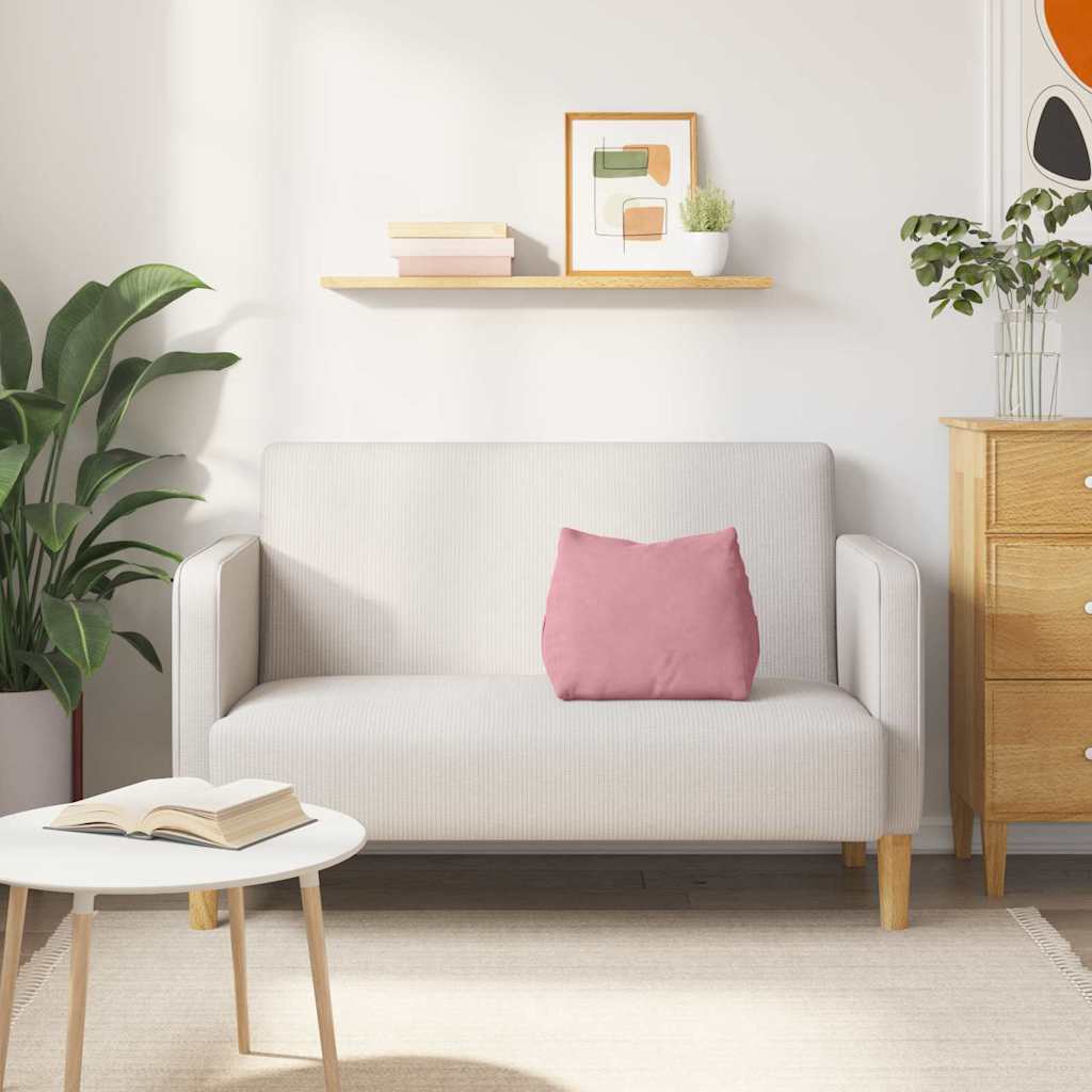 Μαξιλάρι Πλάτης Ροζ 45 x 20 x 35 εκ. Υφασμάτινο Κορντουρά