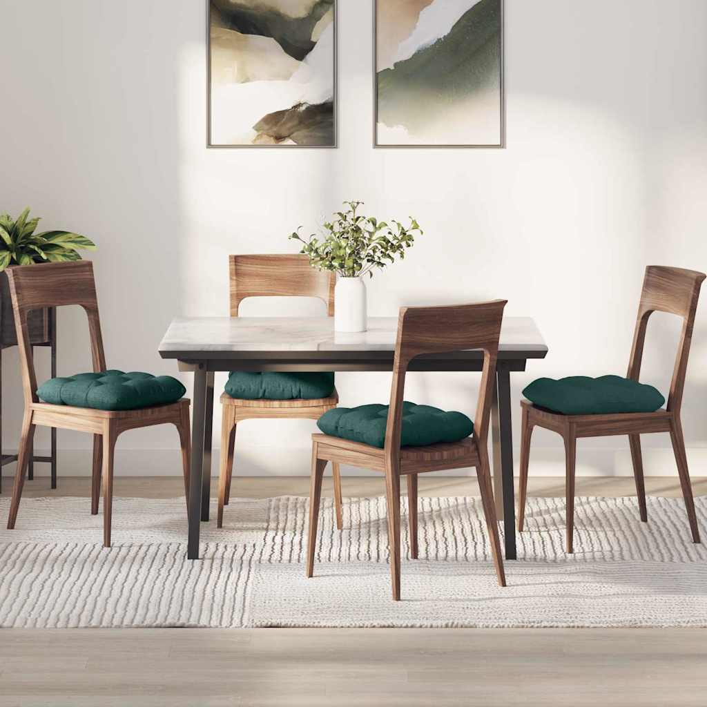 Μαξιλάρια καθισμάτων 4 pcs Σκούρο Πράσινο 45 x 45 x 12 εκ. - Pakobazaar