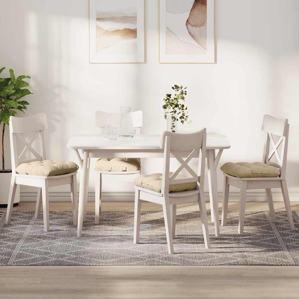 Μαξιλάρια καθισμάτων 4 pcs Κρεμ 45 x 45 cm Ύφασμα Μικροΐνας