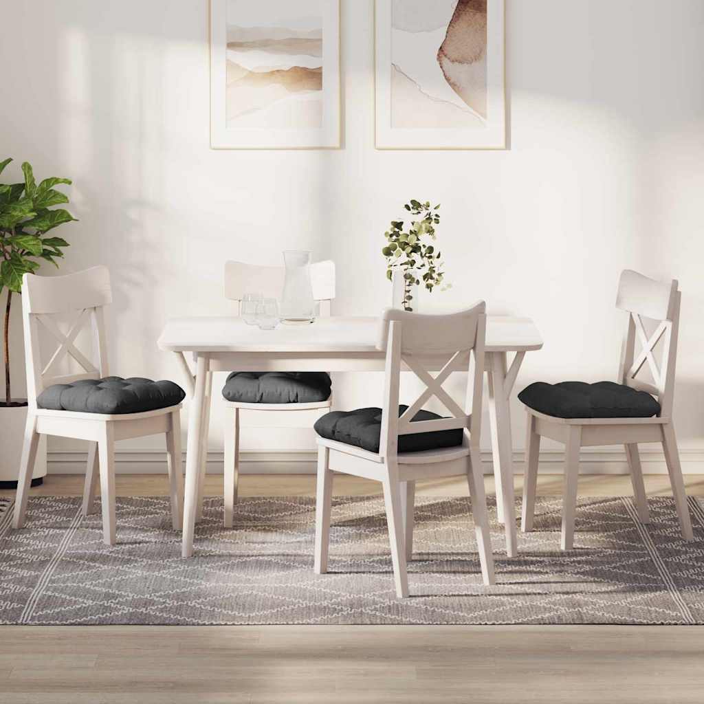 Μαξιλάρια καθισμάτων 4 pcs Υφασμάτινο Κορντουρά Σκούρο Γκρι