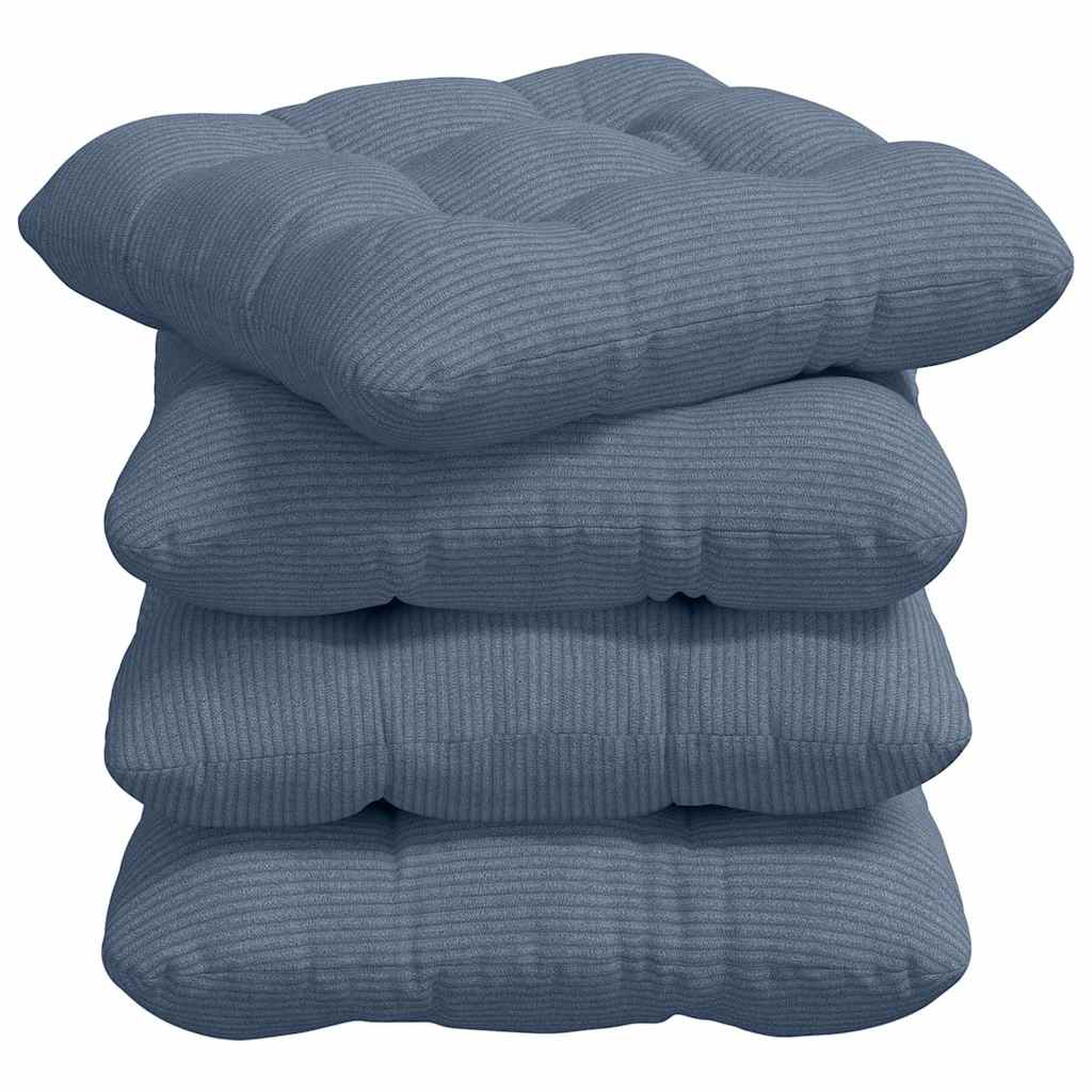 Μαξιλάρια καθισμάτων 4 pcs Μπλε 45 x 45 cm Υφασμάτινο Κορντουρά