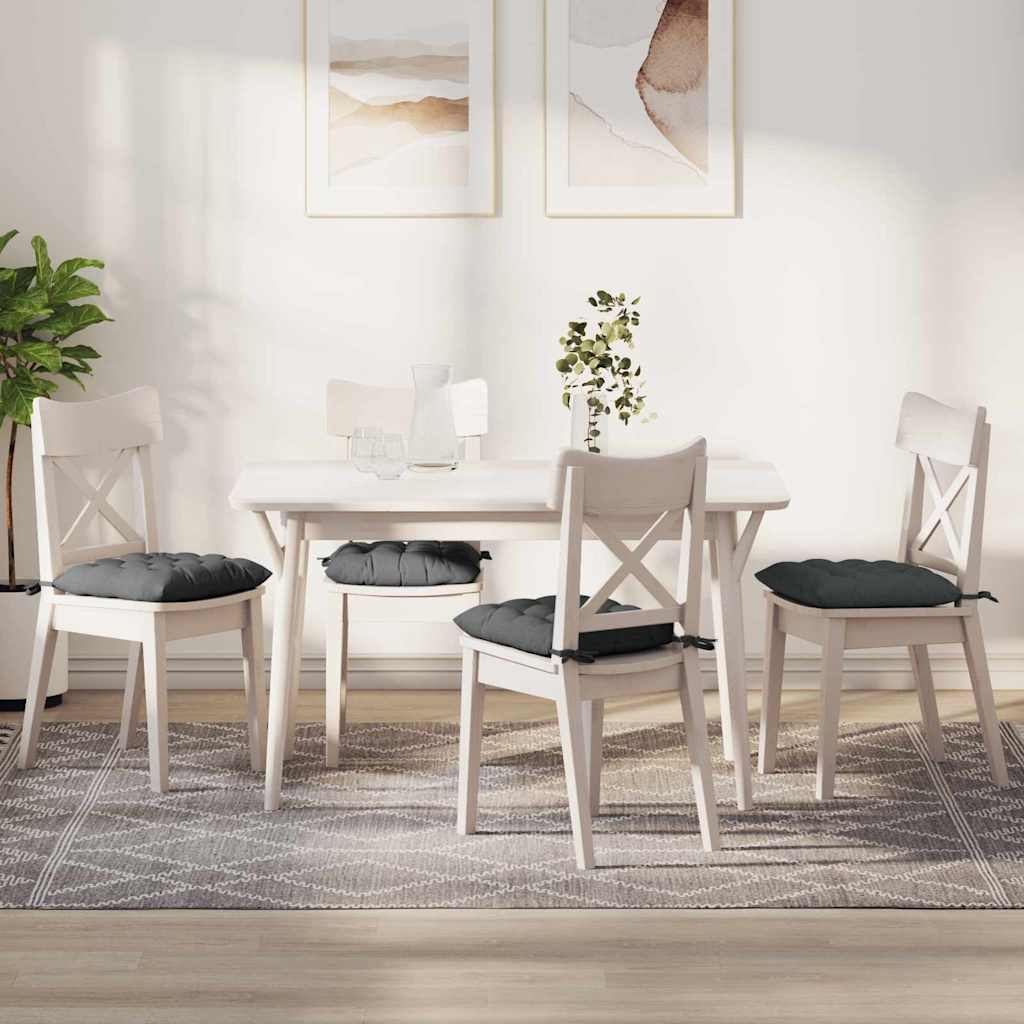 Μαξιλάρια καθισμάτων 4 pcs Σκούρο Γκρι 40 x 40 x 6 cm ύφασμα - Pakobazaar