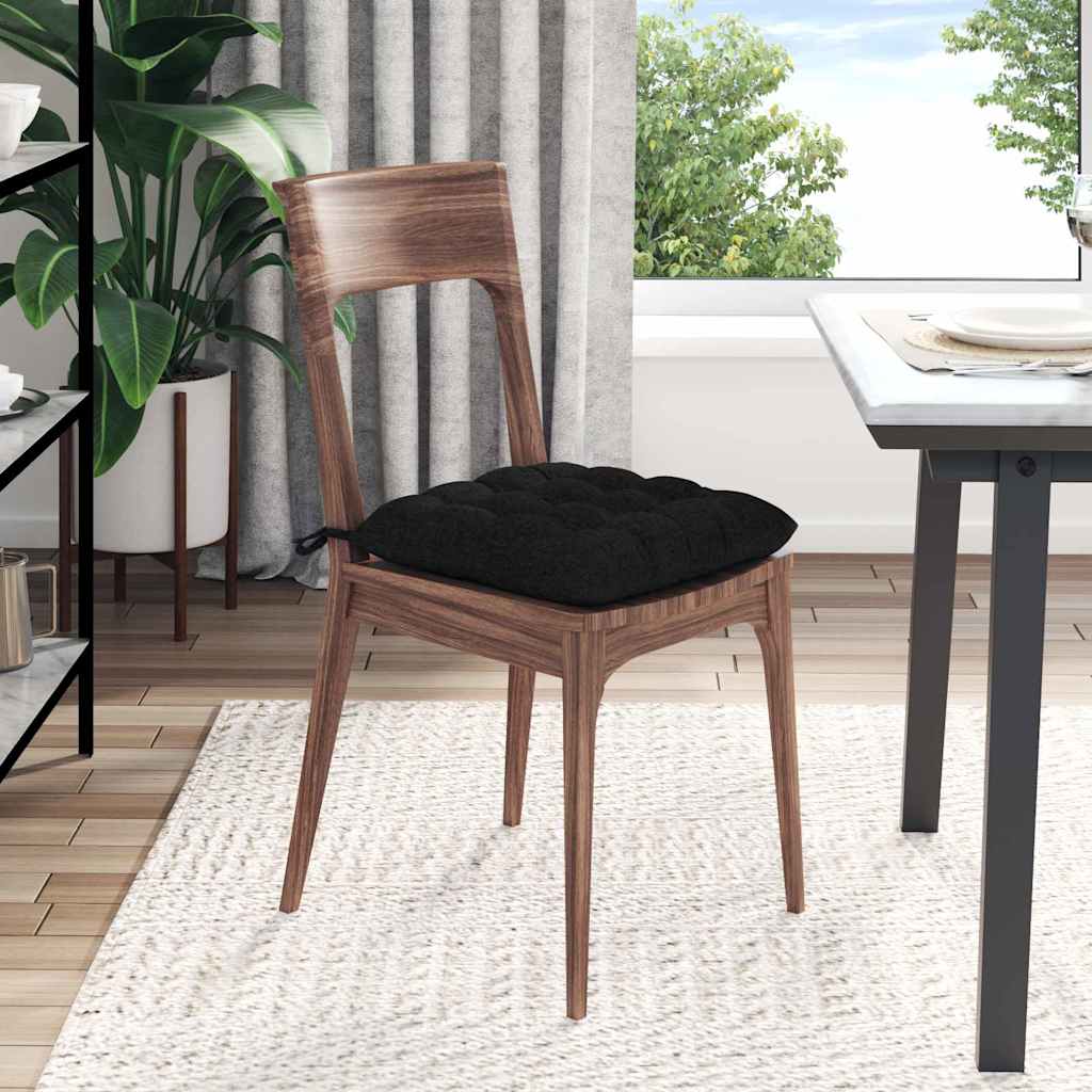 Μαξιλάρια καθισμάτων 4 pcs Μαύρο 40 x 40 x 6 cm ύφασμα - Pakobazaar