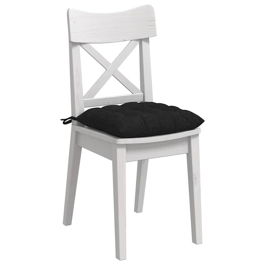 Μαξιλάρια καθισμάτων 4 pcs Μαύρο 40 x 40 x 6 cm ύφασμα - Pakobazaar